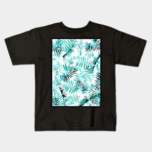 Palm leaves, Tropical print, Pattern, Print, Tropical, Bird, Pattern, Funny art, Modern art, Wall art, Print, Minimalistic, Modern Kids T-Shirt